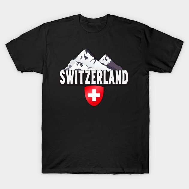 Switzerland Home Mountains Swiss T-Shirt by Foxxy Merch